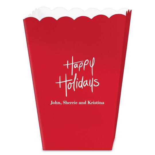Fun Happy Holidays Mini Popcorn Boxes